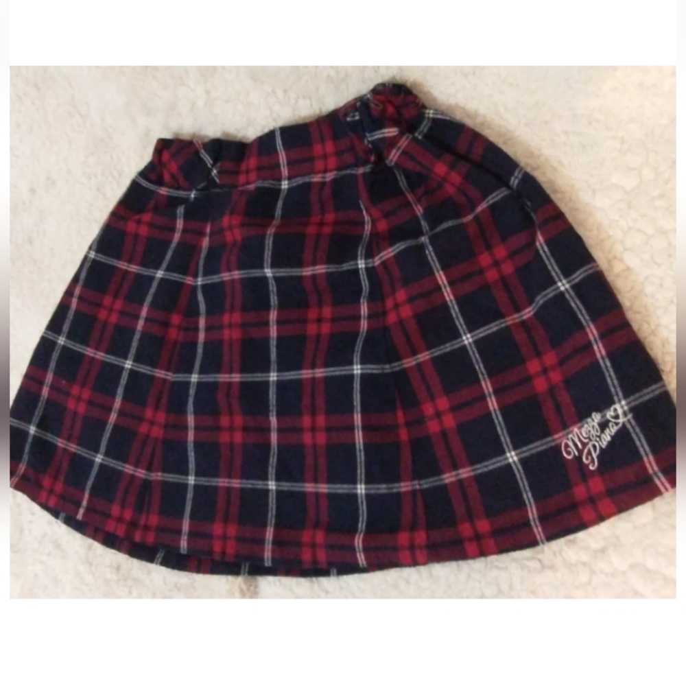 Dark Blue, Maroon, White Plaid Skirt Mezzo Piano Size Juniors Small